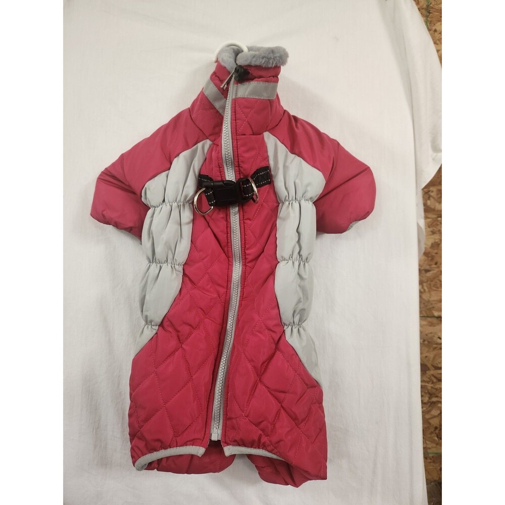 Fullbody Dog Coat Large Warm Fleece Jacket Windproof Winter Coat with Harness